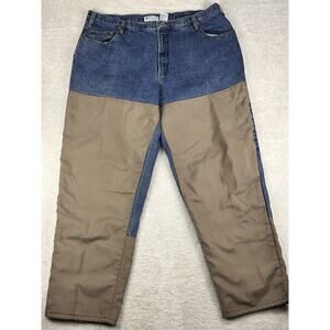 Columbia Jeans Mens 44x32 Blue Brown Brush Guard Workwear Outdoors Field Hunting